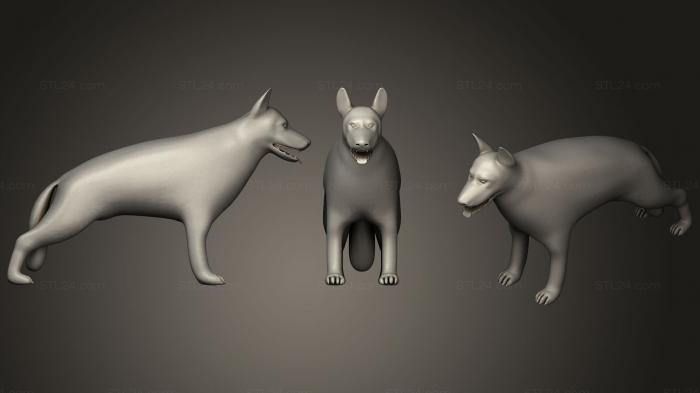 Статуэтки животных (Немецкая Овчарка143, STKJ_1002) 3D модель для ЧПУ станка